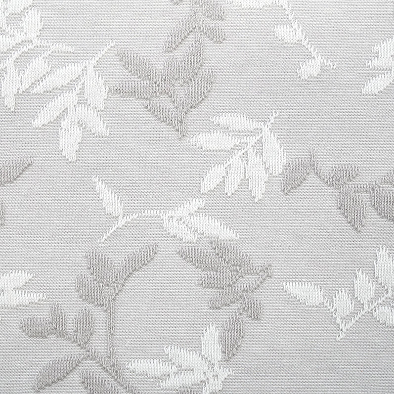 Bio-Jacquard Shiny Leaves platin von Stoffonkel