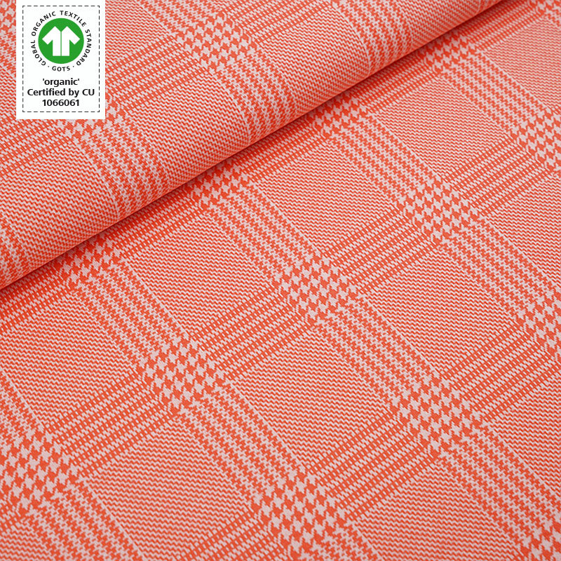 Jacquard Glen Check koralle von Stoffonkel