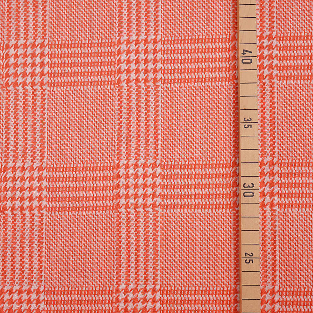 Jacquard Glen Check koralle von Stoffonkel