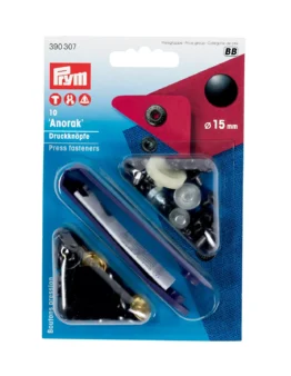 Prym NF-Druckknopf Anorak 15 mm schwarz (390307)