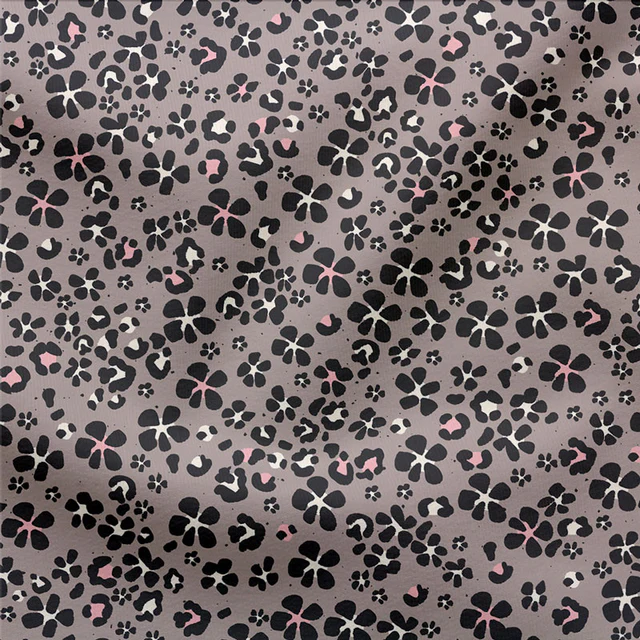 French Terry Leo Flowers Mauve 3213