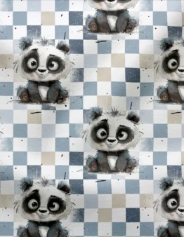 French Terry checker Panda