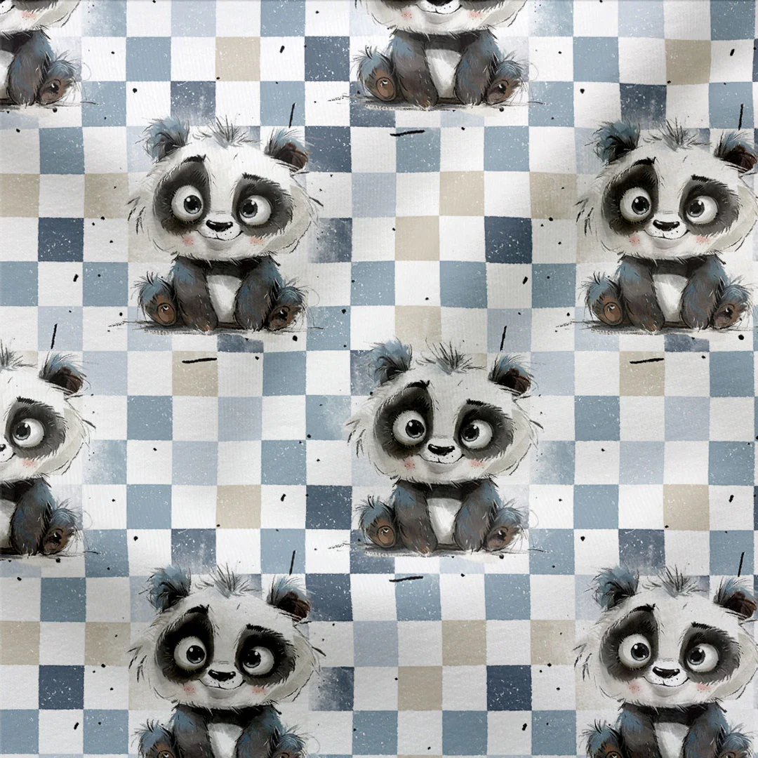French Terry checker Panda