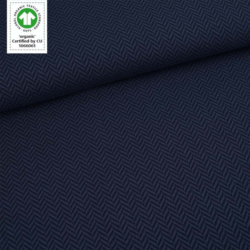 Jacquard Fischgrät dark blue von Stoffonkel