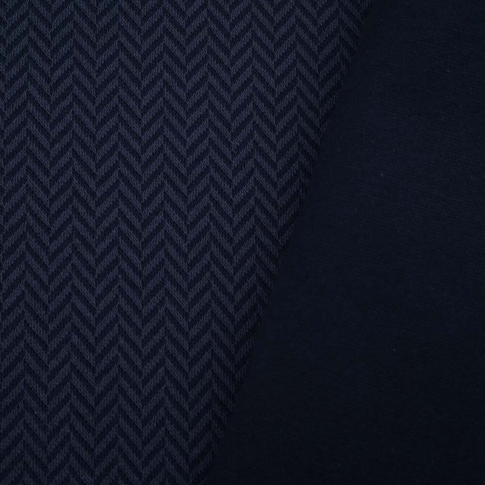 Jacquard Fischgrät dark blue von Stoffonkel