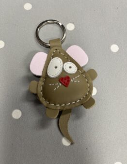 Schlüsselanhänger Maus aus Leder braun