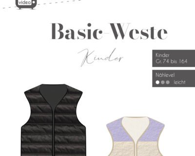 Papierschnittmuster Fadenkäfer Basic Weste Kinder 74-164