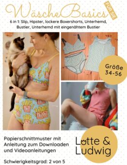 Papierschnittmuster Wäsche Basics für Sie Gr. 34-56 von Lotte & Ludwig