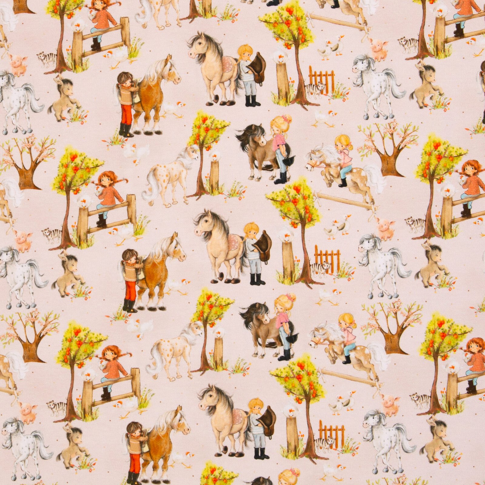 Jersey Lyon Pferdefreunde beige Farbe 651171 von Swafing