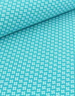Biojersey Pinwheels blue curacao von Stoffonkel