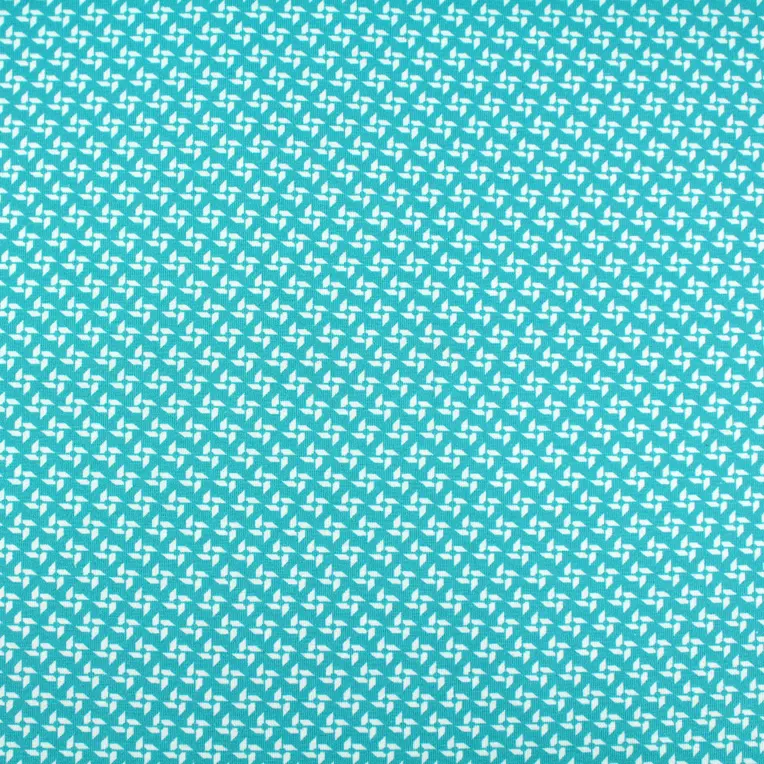 Biojersey Pinwheels blue curacao von Stoffonkel