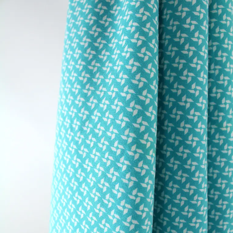 Biojersey Pinwheels blue curacao von Stoffonkel