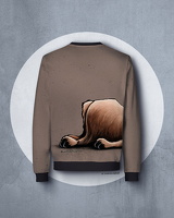 French Terry Cheeky Animals 2.0 by Thorsten Berger Hochlandrind braun Panel ca. 90cm Farbe 968175 von Swafing