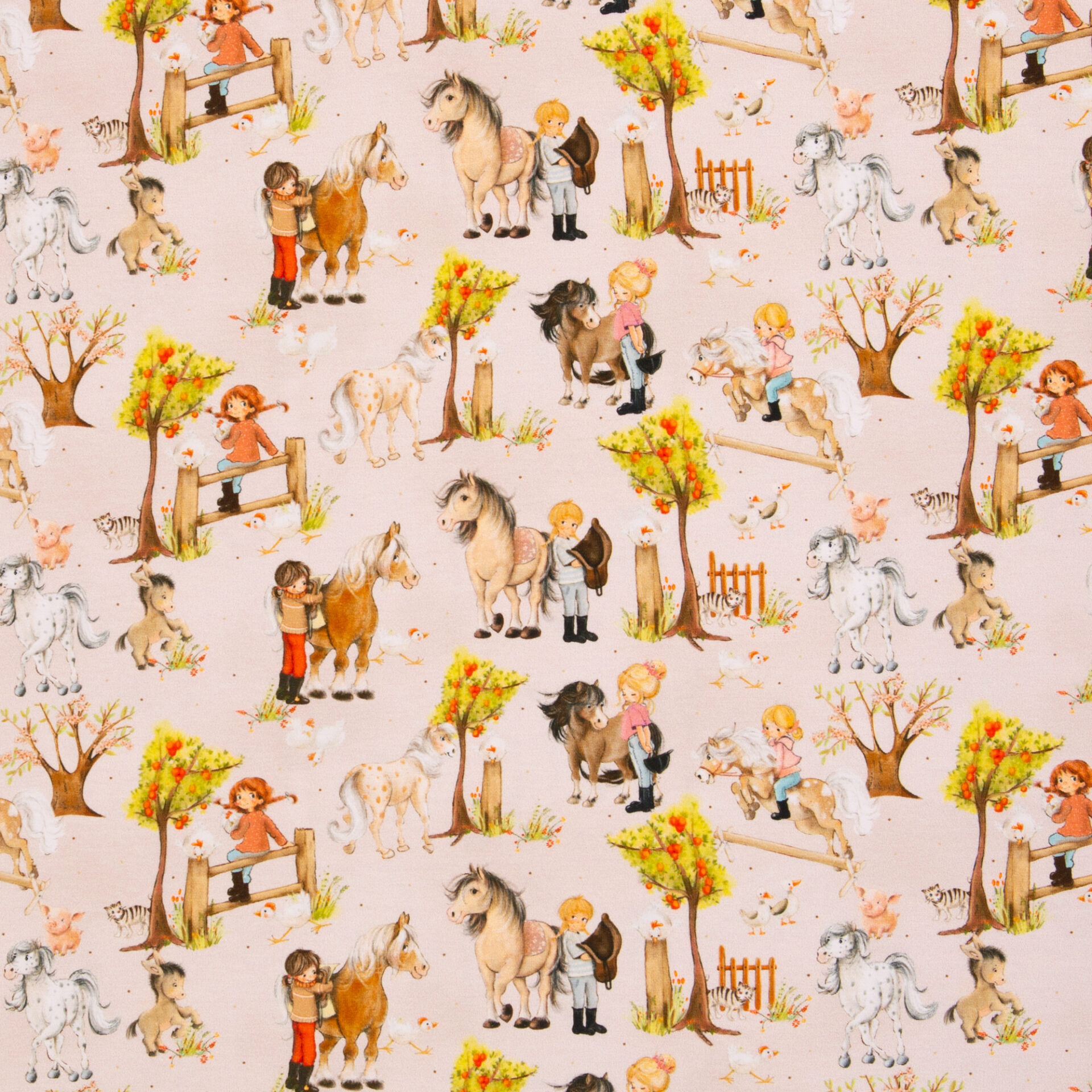 Jersey Lyon Pferdefreunde beige Farbe 651171 von Swafing