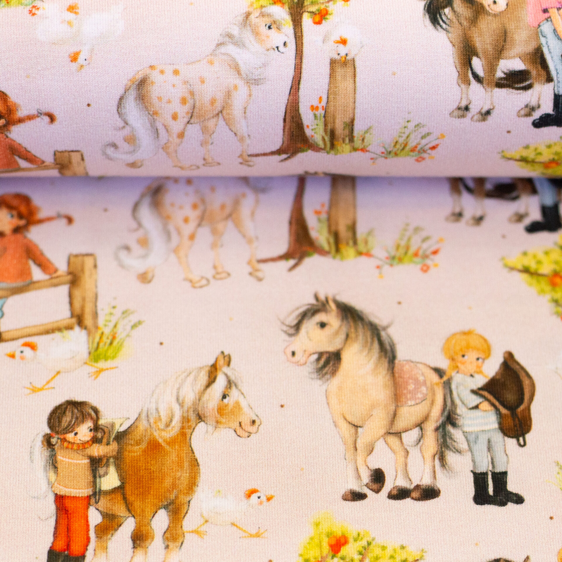 Jersey Lyon Pferdefreunde beige Farbe 651171 von Swafing